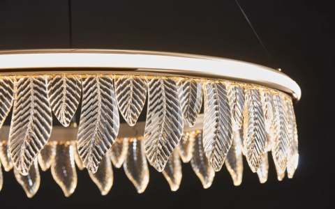 Lampa Organic kryształowe liście złota lampa 60 cm led 22793 Lampa Organic kryształowe liście złota lampa 60 cm led 22793
