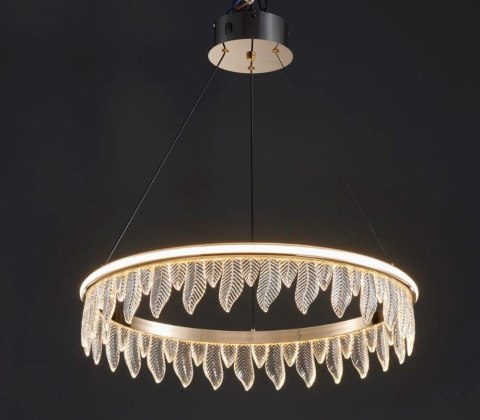 Lampa Organic kryształowe liście złota lampa 60 cm led 22793 Lampa Organic kryształowe liście złota lampa 60 cm led 22793