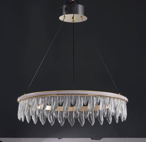 Lampa Organic kryształowe liście złota lampa 60 cm led 22793 Lampa Organic kryształowe liście złota lampa 60 cm led 22793