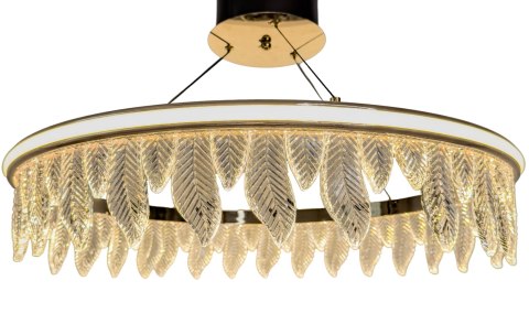 Lampa Organic kryształowe liście złota lampa 60 cm led 22793 Lampa Organic kryształowe liście złota lampa 60 cm led 22793