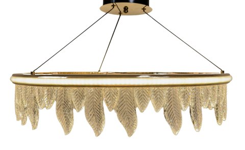 Lampa Organic kryształowe liście złota lampa 60 cm led 22793 Lampa Organic kryształowe liście złota lampa 60 cm led 22793