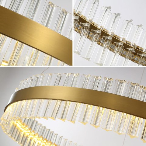 MONAKO piękny złoty żyrandol LED z kryształami Ø80 cm 11520 MONAKO piękny złoty żyrandol LED z kryształami Ø80 cm 11520