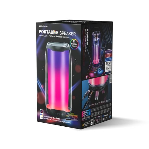 WEKOME D31 - Bezprzewodowy głośnik Bluetooth V5.0 LED (Czarny) WEKOME D31 - Bezprzewodowy głośnik Bluetooth V5.0 LED (Czarny)