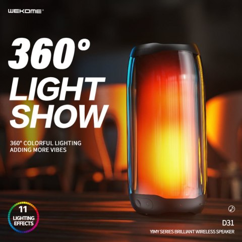 WEKOME D31 - Bezprzewodowy głośnik Bluetooth V5.0 LED (Czarny) WEKOME D31 - Bezprzewodowy głośnik Bluetooth V5.0 LED (Czarny)