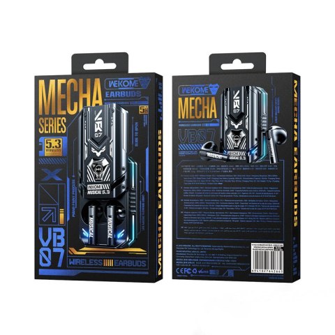 WEKOME VB07 Mecha Series - Bezprzewodowe słuchawki Bluetooth V5.3 TWS z etui ładującym (Czarny) WEKOME VB07 Mecha Series - Bezprzewodowe słuchawki Bluetooth V5.3 TWS z etui ładującym (Czarny)