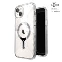 Speck Presidio Perfect-Clear Grip ClickLock & MagSafe - Etui iPhone 15 Plus / iPhone 14 Plus (Clear / Chrome Finish / Serene Sil