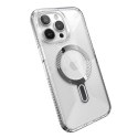 Speck Presidio Perfect-Clear Grip ClickLock & MagSafe - Etui iPhone 15 Pro Max (Clear / Chrome Finish / Serene Silver)