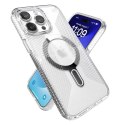 Speck Presidio Perfect-Clear Grip ClickLock & MagSafe - Etui iPhone 15 Pro Max (Clear / Chrome Finish / Serene Silver)