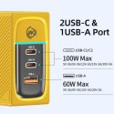 WEKOME WP-U155 Tint Series - Ładowarka sieciowa 2x USB-C & USB-A Super Fast Charger GaN 100W (Żółty)