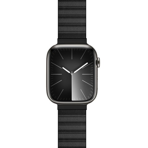 Crong Eclipse - Skórzany pasek magnetyczny Apple Watch 42/44/45/49 mm (czarny) Crong Eclipse - Skórzany pasek magnetyczny Apple Watch 42/44/45/49 mm (czarny)