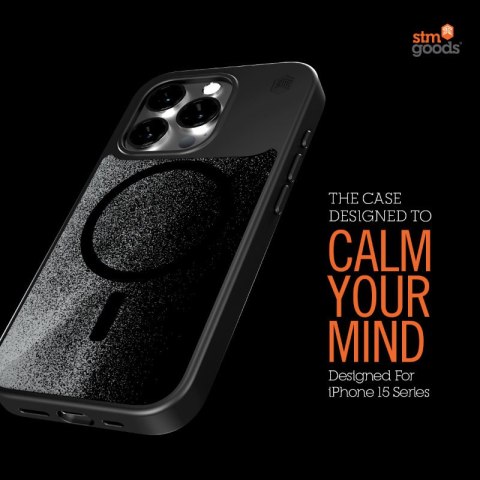 STM Relax Sand MagSafe - Etui antystresowe iPhone 15 (Black / Grey) STM Relax Sand MagSafe - Etui antystresowe iPhone 15 (Black / Grey)
