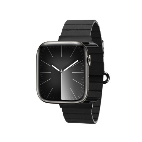 Crong Eclipse - Skórzany pasek magnetyczny Apple Watch 42/44/45/49 mm (czarny) Crong Eclipse - Skórzany pasek magnetyczny Apple Watch 42/44/45/49 mm (czarny)