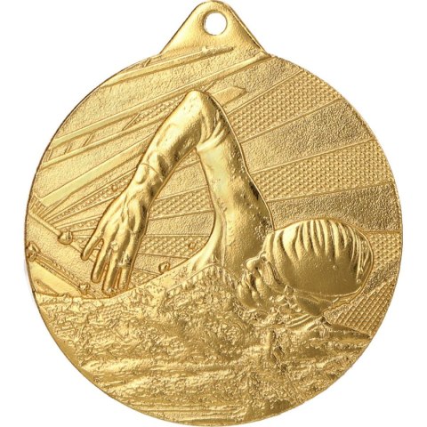 Medal 50mm stalowy złoty- pływanie ME003/G Medal 50mm stalowy złoty- pływanie ME003/G