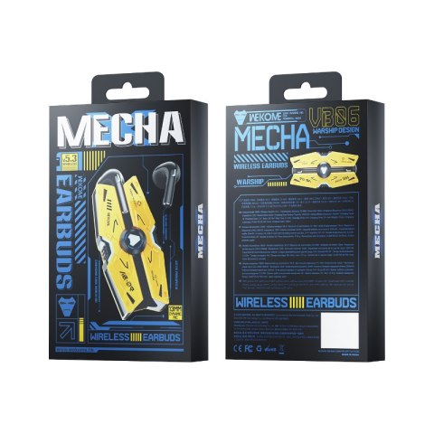 WEKOME VB06 Mecha Series - Bezprzewodowe słuchawki Bluetooth V5.3 TWS z etui ładującym (Żółty) WEKOME VB06 Mecha Series - Bezprzewodowe słuchawki Bluetooth V5.3 TWS z etui ładującym (Żółty)
