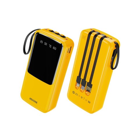 WEKOME WP-10 Pop Digital Series - Power bank 20000 mAh z wbudowanym kablem USB-C / Lightning / Micro USB + USB-A (Żółty) WEKOME WP-10 Pop Digital Series - Power bank 20000 mAh z wbudowanym kablem USB-C / Lightning / Micro USB + USB-A (Żółty)