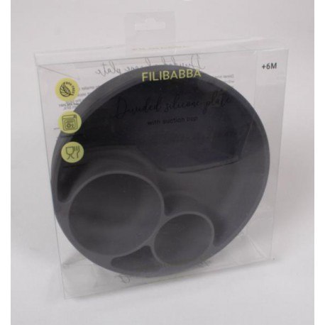 Filibabba silikonowy talerzyk z przegródkami stone Filibabba silikonowy talerzyk z przegródkami stone