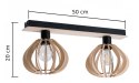 Lampa sufitowa 2xE27 NICOLETA NATURAL AND BLACK 822