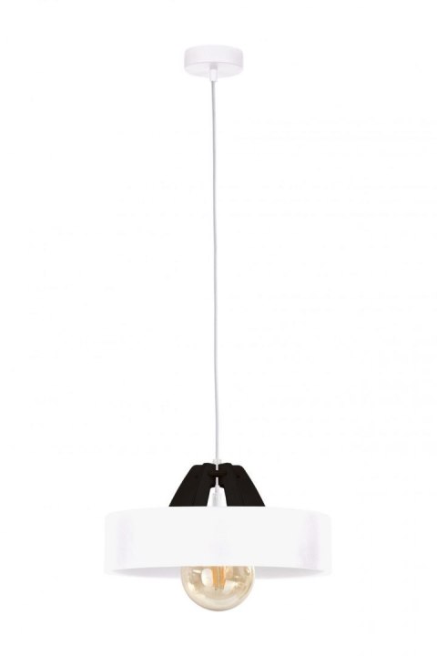 Lampa wisząca 1xE27 BOSSI WOOD BLACK/WHITE