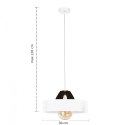 Lampa wisząca 1xE27 BOSSI WOOD BLACK/WHITE