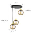 Lampa wisząca 3xE27 AMBRE GOLD