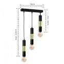 Lampa wisząca 3xE27 MAGNUM BULB BLACK/GOLD