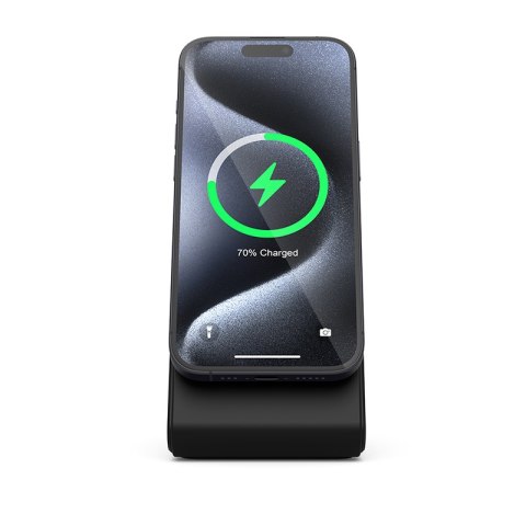 Crong MagSpot Stand - Ładowarka bezprzewodowa 2w1 z MagSafe do iPhone i AirPods (czarny) Crong MagSpot Stand - Ładowarka bezprzewodowa 2w1 z MagSafe do iPhone i AirPods (czarny)