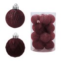 Zestaw 16 Eleganckich Bombek Kamai Christmas Decoration® o Średnicy 4 cm - Kolor Burgund