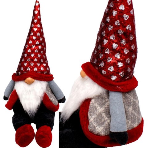 Skrzat gnom mikołaj świąteczny duży siedzący 92cm Skrzat gnom mikołaj świąteczny duży siedzący 92cm