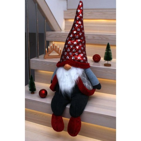 Skrzat gnom mikołaj świąteczny duży siedzący 92cm Skrzat gnom mikołaj świąteczny duży siedzący 92cm