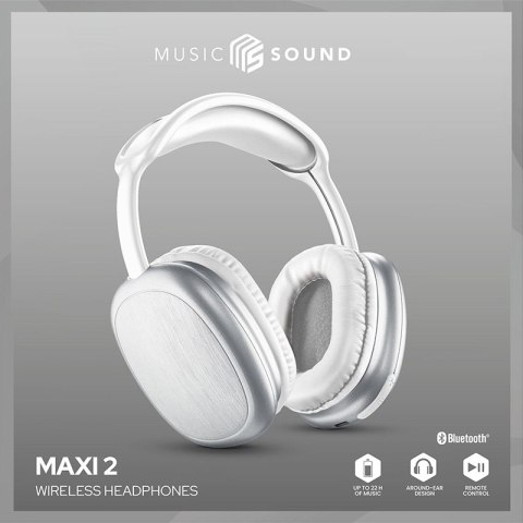 Music Sound MAXI2 - Bezprzewodowe słuchawki nauszne Bluetooth V5.0 (biały) Music Sound MAXI2 - Bezprzewodowe słuchawki nauszne Bluetooth V5.0 (biały)