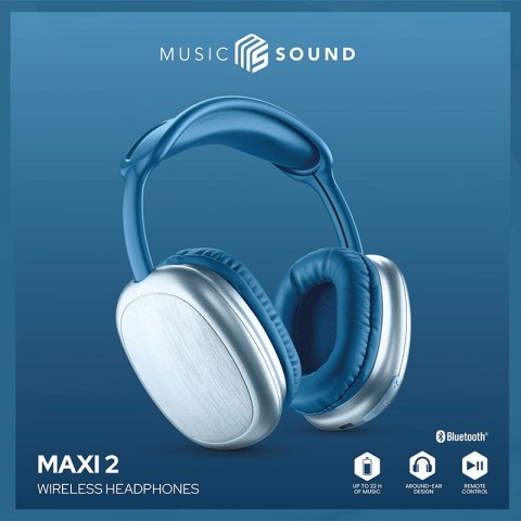 Music Sound MAXI2 - Bezprzewodowe słuchawki nauszne Bluetooth V5.0 (niebieski) Music Sound MAXI2 - Bezprzewodowe słuchawki nauszne Bluetooth V5.0 (niebieski)