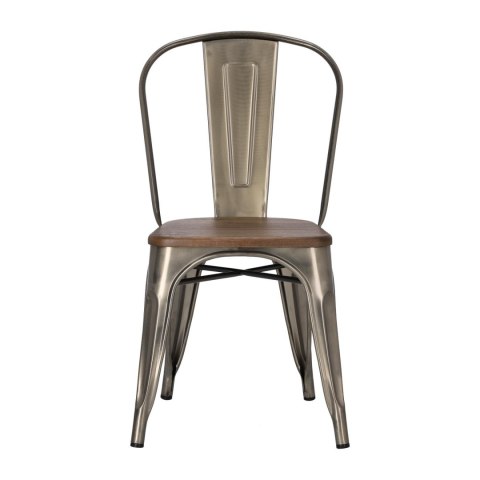 Krzesło Paris Wood metaliczne sosna orzech Krzesło Paris Wood metaliczne sosna orzech