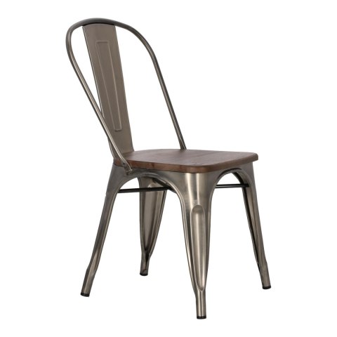 Krzesło Paris Wood metaliczne sosna orzech Krzesło Paris Wood metaliczne sosna orzech