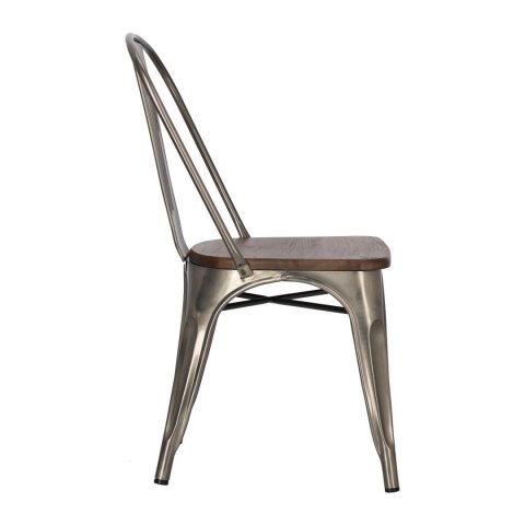 Krzesło Paris Wood metaliczne sosna orzech Krzesło Paris Wood metaliczne sosna orzech