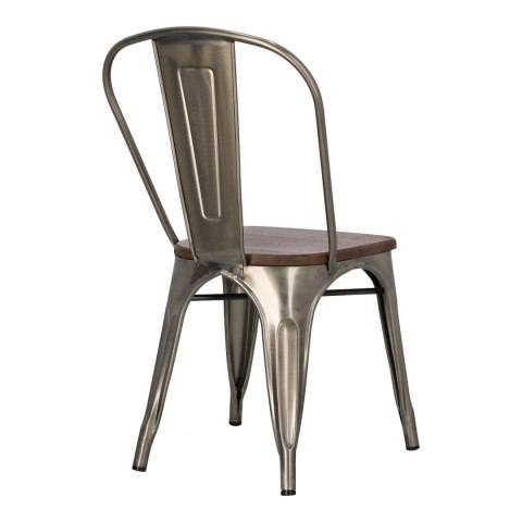 Krzesło Paris Wood metaliczne sosna orzech Krzesło Paris Wood metaliczne sosna orzech