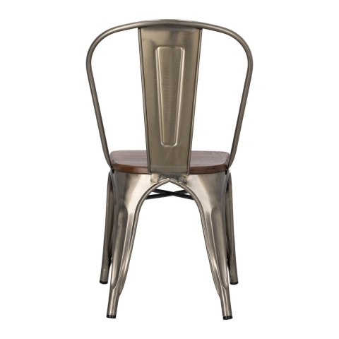Krzesło Paris Wood metaliczne sosna orzech Krzesło Paris Wood metaliczne sosna orzech