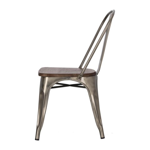 Krzesło Paris Wood metaliczne sosna orzech Krzesło Paris Wood metaliczne sosna orzech