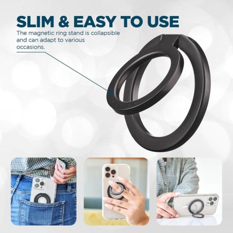 Case-Mate Magnetic Ring Stand - Uchwyt MagSafe na palec z funkcją podstawki (Matte Black) Case-Mate Magnetic Ring Stand - Uchwyt MagSafe na palec z funkcją podstawki (Matte Black)