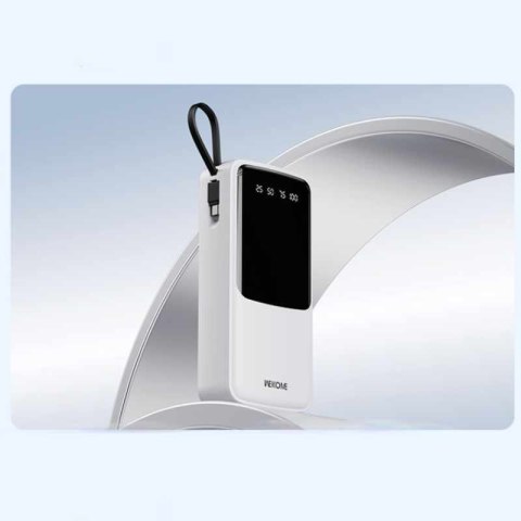 WEKOME WP-10 Pop Digital Series - Power bank 20000 mAh z wbudowanym kablem USB-C / Lightning / Micro USB + USB-A (Biały) WEKOME WP-10 Pop Digital Series - Power bank 20000 mAh z wbudowanym kablem USB-C / Lightning / Micro USB + USB-A (Biały)