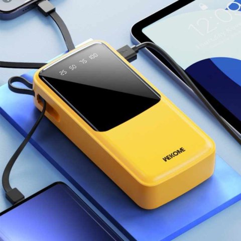 WEKOME WP-10 Pop Digital Series - Power bank 20000 mAh z wbudowanym kablem USB-C / Lightning / Micro USB + USB-A (Żółty) WEKOME WP-10 Pop Digital Series - Power bank 20000 mAh z wbudowanym kablem USB-C / Lightning / Micro USB + USB-A (Żółty)