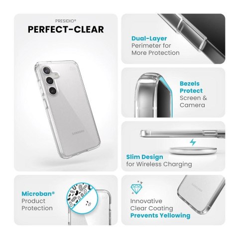 Speck Presidio Perfect-Clear - Etui Samsung Galaxy S24 (Clear/Clear) Speck Presidio Perfect-Clear - Etui Samsung Galaxy S24 (Clear/Clear)