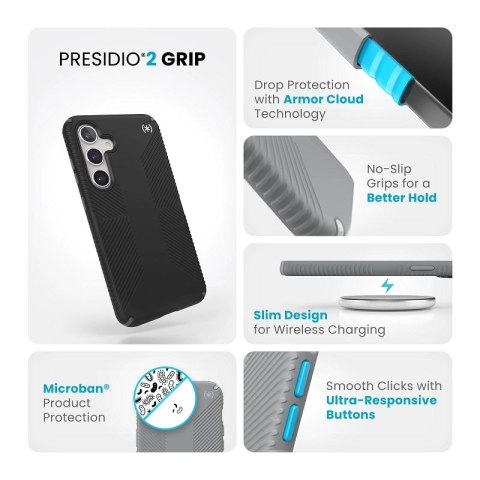 Speck Presidio2 Grip - Etui Samsung Galaxy S24+ (Black/Slate Grey/White) Speck Presidio2 Grip - Etui Samsung Galaxy S24+ (Black/Slate Grey/White)