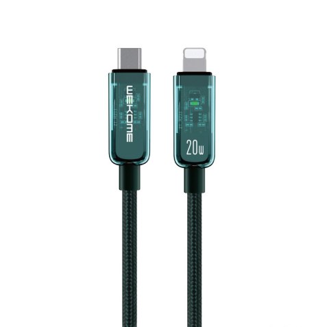 WEKOME WDC-181 Vanguard Series - Kabel połączeniowy USB-C do Lightning Super Fast Charging PD 20W 1.2 m (Zielony) WEKOME WDC-181 Vanguard Series - Kabel połączeniowy USB-C do Lightning Super Fast Charging PD 20W 1.2 m (Zielony)