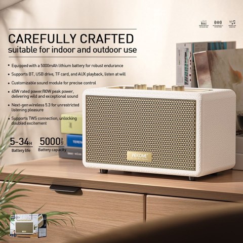 WEKOME Beluga D10 Chiseny - Bezprzewodowy głośnik Bluetooth V5.3 (Biały) WEKOME Beluga D10 Chiseny - Bezprzewodowy głośnik Bluetooth V5.3 (Biały)