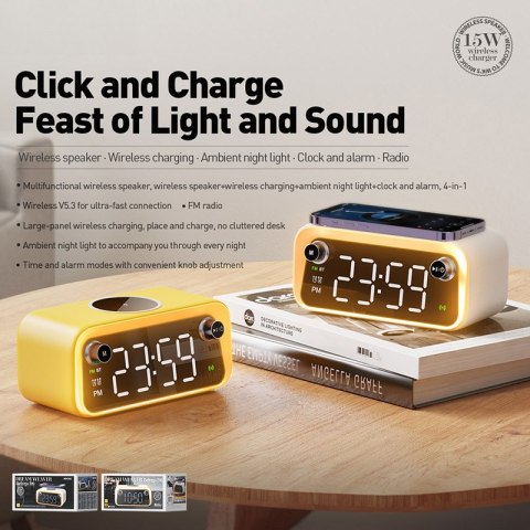 WEKOME Beluga D6 Dream - Wielofunkcyjny bezprzewodowy głośnik / Radio FM z funkcją ładowania indukcyjnego 15W MagSafe (Biały) WEKOME Beluga D6 Dream - Wielofunkcyjny bezprzewodowy głośnik / Radio FM z funkcją ładowania indukcyjnego 15W MagSafe (Biały)