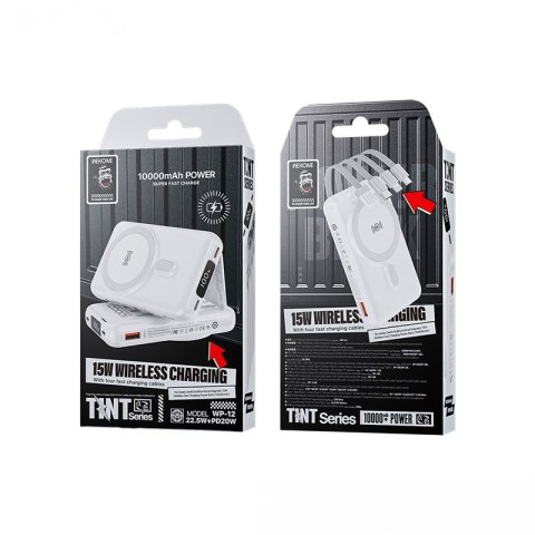 WEKOME WP-12 Tint Series - Power bank indukcyjny 10000 mAh MagSafe z wbudowanym kablem USB-C / Lightning / Micro USB / USB-A (Bi WEKOME WP-12 Tint Series - Power bank indukcyjny 10000 mAh MagSafe z wbudowanym kablem USB-C / Lightning / Micro USB / USB-A (Bi
