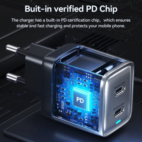 WEKOME WP-U02 Mecha Series - Ładowarka sieciowa 2x USB-C Super Fast Charger GaN 40W (Srebrny) WEKOME WP-U02 Mecha Series - Ładowarka sieciowa 2x USB-C Super Fast Charger GaN 40W (Srebrny)