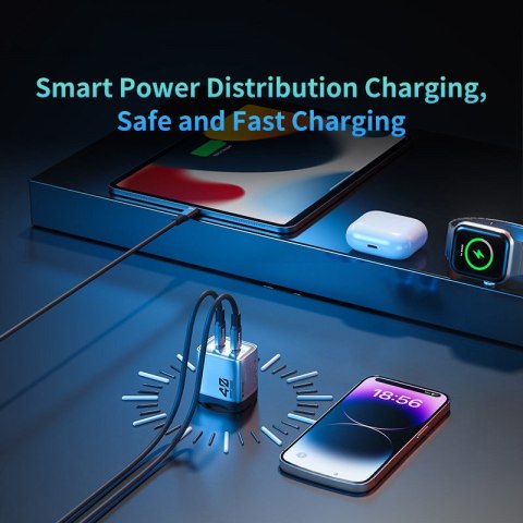 WEKOME WP-U02 Mecha Series - Ładowarka sieciowa 2x USB-C Super Fast Charger GaN 40W (Srebrny) WEKOME WP-U02 Mecha Series - Ładowarka sieciowa 2x USB-C Super Fast Charger GaN 40W (Srebrny)
