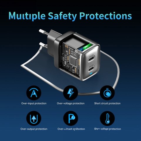 WEKOME WP-U02 Mecha Series - Ładowarka sieciowa 2x USB-C Super Fast Charger GaN 40W (Srebrny) WEKOME WP-U02 Mecha Series - Ładowarka sieciowa 2x USB-C Super Fast Charger GaN 40W (Srebrny)