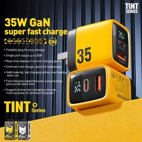 WEKOME WP-U25 Tint Series - Ładowarka sieciowa USB-C & USB-A Super Fast Charger GaN 35W (Biały) WEKOME WP-U25 Tint Series - Ładowarka sieciowa USB-C & USB-A Super Fast Charger GaN 35W (Biały)